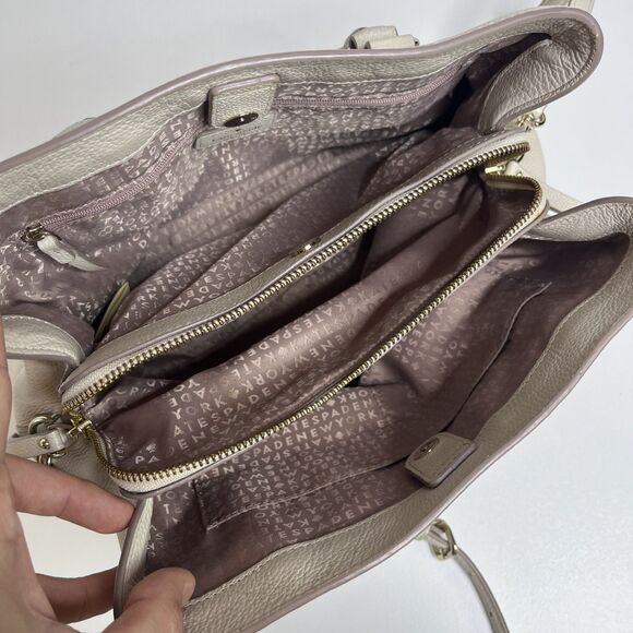 Kate Spade Larchmont Avenue Evangelie Leather Satchel Warm Vellum WKRU5376 - Picture 13 of 15